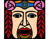 Dibujo Máscara Maya pintado por marcpm
