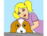 Dibujo Niña abrazando a su perro pintado por tanxita