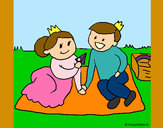 Dibujo Príncipes de picnic pintado por cruzesita