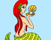 Dibujo Sirena y perla pintado por natalia27