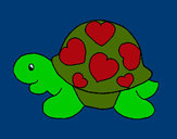 Dibujo Tortuga con corazones pintado por cruzesita