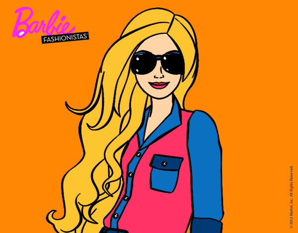 Dibujo Barbie con gafas de sol pintado por Badinu