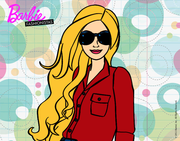 Dibujo Barbie con gafas de sol pintado por patribueno