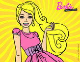 Dibujo Barbie con su vestido con lazo pintado por annubis