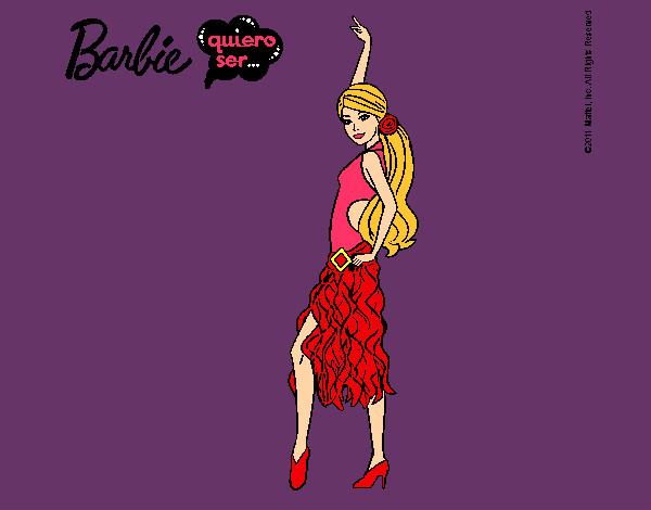 Dibujo Barbie flamenca pintado por Badinu