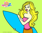 Dibujo Barbie va a surfear pintado por vitutorres