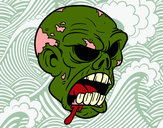 Dibujo Cabeza de zombi pintado por elturro