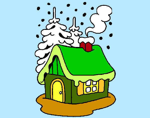 Dibujo Casa en la nieve pintado por Kane