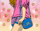 Dibujo Chica con bolso pintado por Aylenmaria