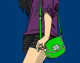 Dibujo Chica con bolso pintado por fukcencio