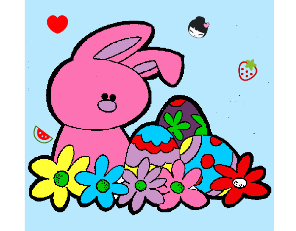 Dibujo Conejito de pascua pintado por sinai14