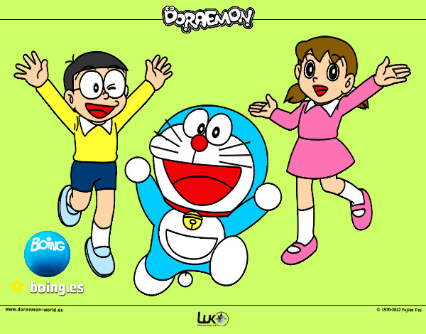 Dibujo Doraemon y amigos pintado por Badinu