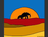 Dibujo Elefante en el amanecer pintado por queyla