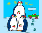 Dibujo Familia pingüino pintado por JulioM