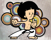 Dibujo Luchador de kung-fu pintado por elturro