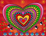 Dibujo Mandala corazón pintado por camila121