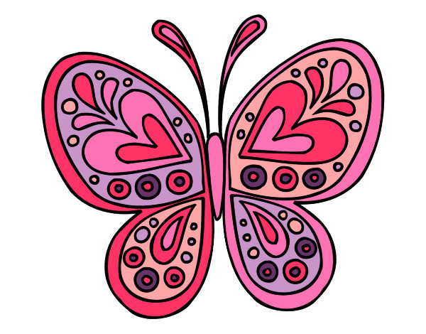Dibujo Mandala mariposa pintado por franyelyA