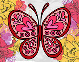 Dibujo Mandala mariposa pintado por mejoresbff
