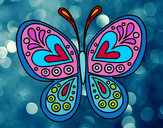 Dibujo Mandala mariposa pintado por muyi 