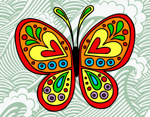 Dibujo Mandala mariposa pintado por nata1201