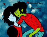 Dibujo Marshall Lee y Marceline pintado por annemarie