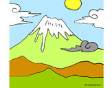 Dibujo Monte Fuji pintado por yesabel