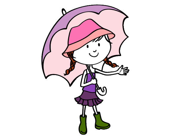 Dibujo Niña con paraguas pintado por cruzaditaa