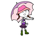 Dibujo Niña con paraguas pintado por cruzaditaa