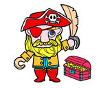 Dibujo Pirata con tesoro pintado por julio3