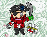 Dibujo Pirata con tesoro pintado por TiiTitO
