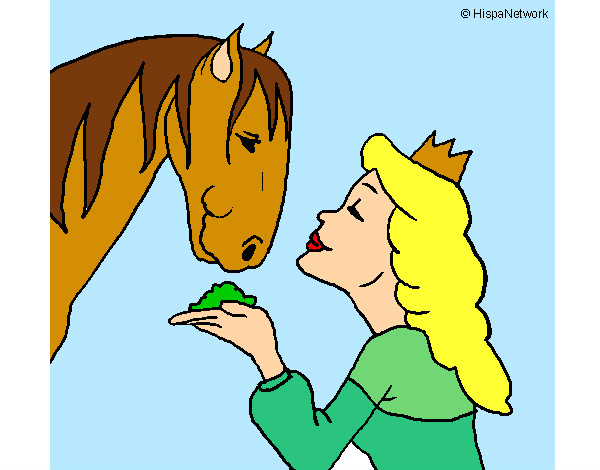 Dibujo Princesa y caballo pintado por tanxita