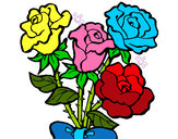 Dibujo Ramo de rosas pintado por yesabel