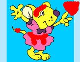 Dibujo Rata con vestido pintado por yellow