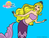 Dibujo Sirena nadando pintado por oled