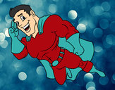 Dibujo Superhéroe volando pintado por Tony14