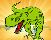 Dibujo Tiranosaurio Rex enfadado pintado por rino