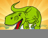 Dibujo Tiranosaurio Rex enfadado pintado por rino