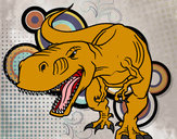 Dibujo Tiranosaurio Rex enfadado pintado por torey