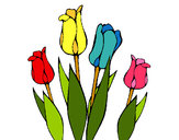 Dibujo Tulipanes pintado por yesabel