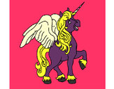 Dibujo Unicornio con alas pintado por danifinal