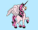 Dibujo Unicornio con alas pintado por nata1201
