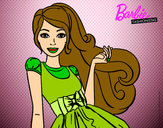 Dibujo Barbie con su vestido con lazo pintado por petisuis