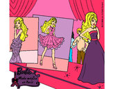 Dibujo Barbie, desfilando por la pasarela pintado por gissel1199