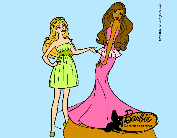 Dibujo Barbie estrena vestido pintado por TiernaNany