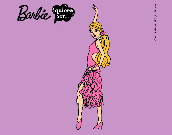 Dibujo Barbie flamenca pintado por TiernaNany