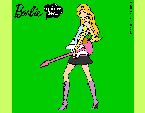 Dibujo Barbie la rockera pintado por TiernaNany