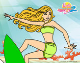 Dibujo Barbie surfeando pintado por TiernaNany