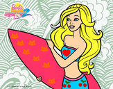Dibujo Barbie va a surfear pintado por salma1