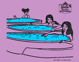 Dibujo Barbie y sus amigas en el jacuzzi pintado por danitasuar