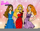 Dibujo Barbie y sus amigas vestidas de fiesta pintado por milagros52